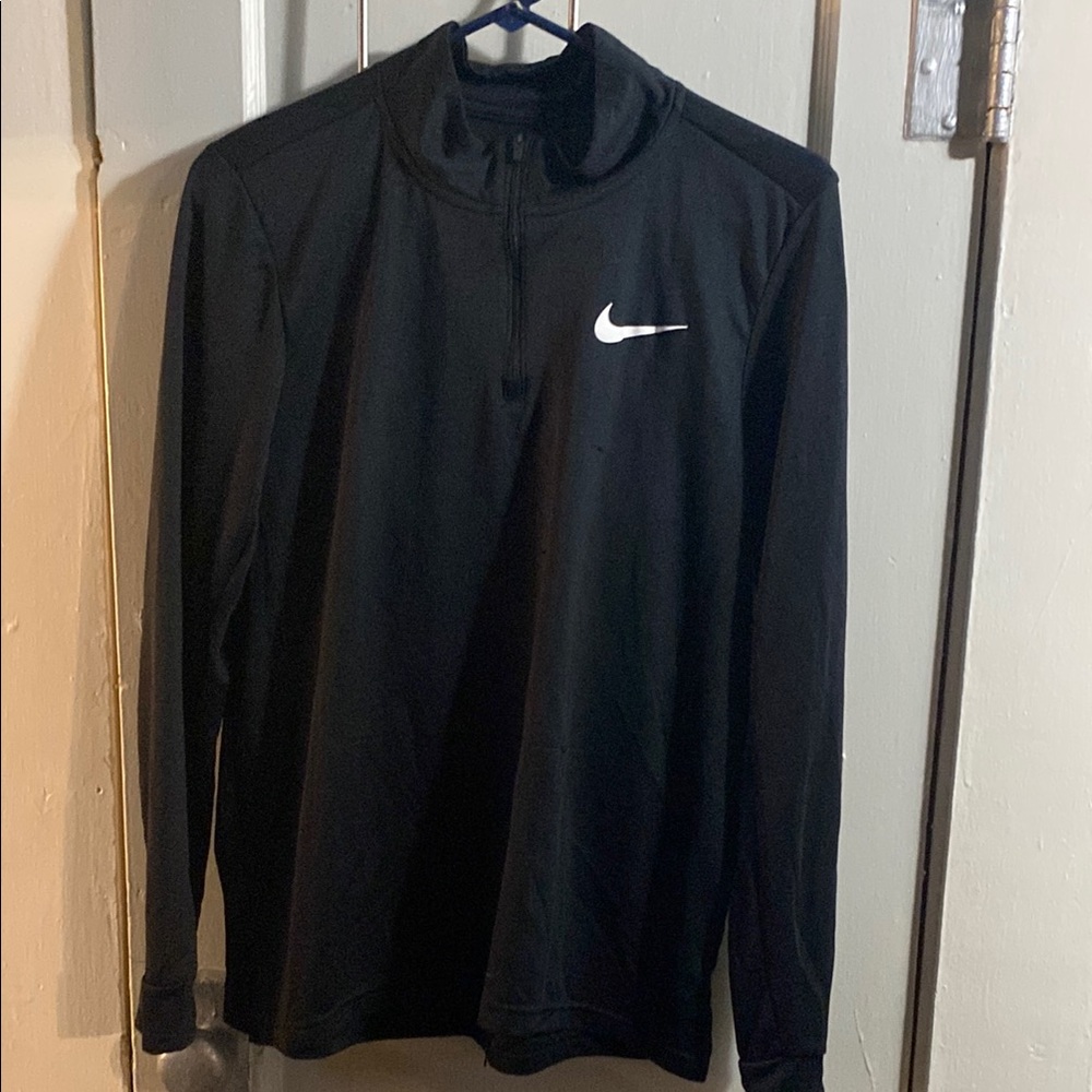 Nike Black Long Sleeve Tee with White Logo